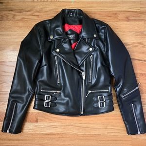 Straight to Hell Defactor Vegan Leather Jacket, Women's M